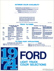 1974 Ford Light Truck Color Selections brochure