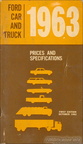 1963 Ford Car & Truck Prices and Specifications booklet