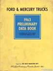 1963 Ford & Mercury Trucks Preliminary Data Book