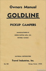 1969 (?) Goldline Campers Owner's Manual